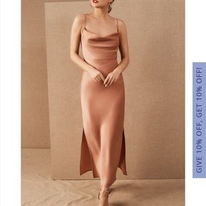 BHLDN SATIN MIDI DRESS SUNSET SEDONA